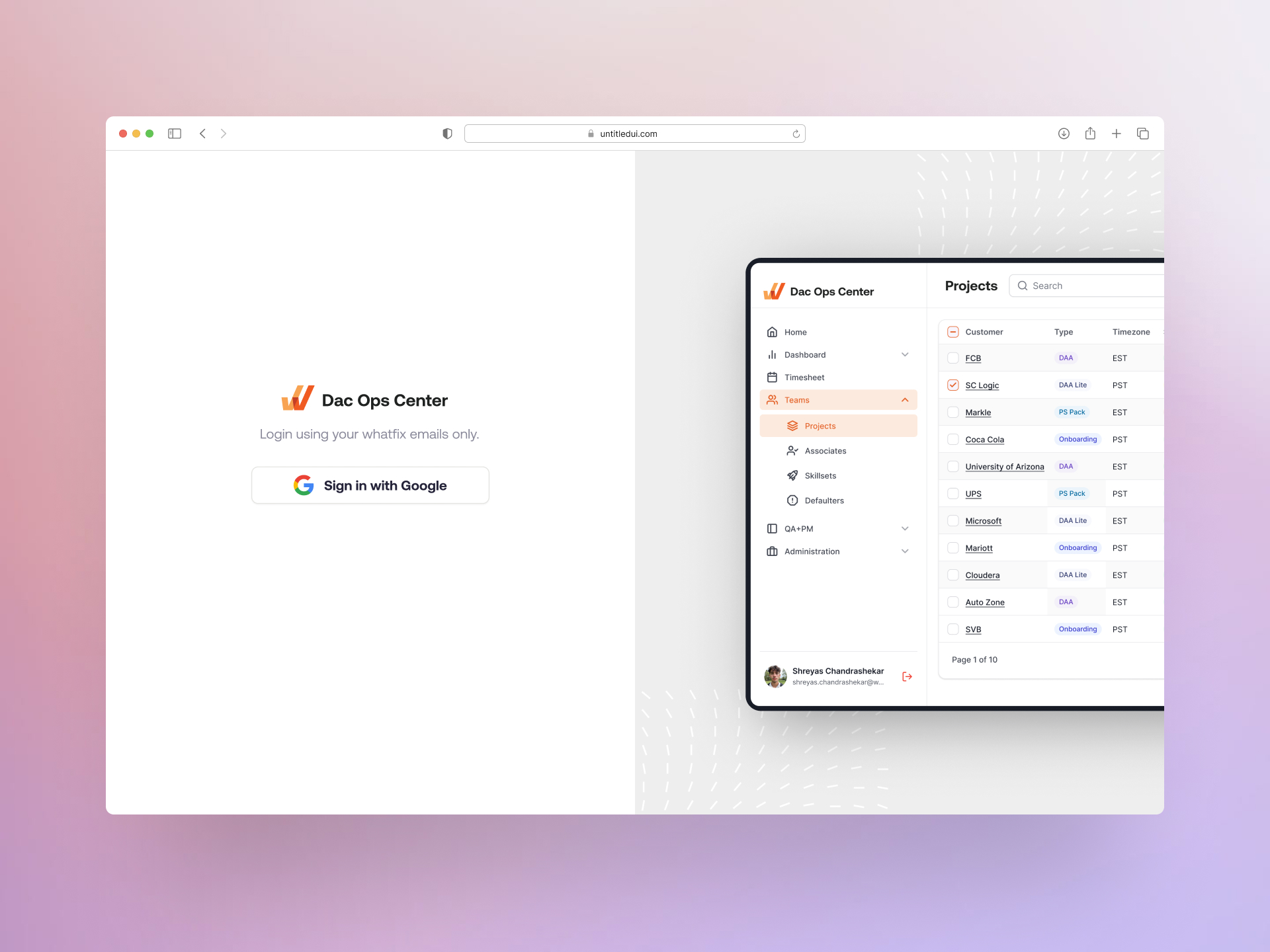 DAC Dashboard